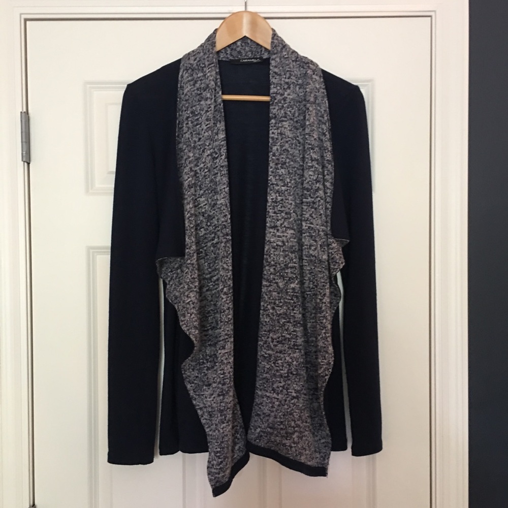 Caramels navy drape cardigan - Made in USA